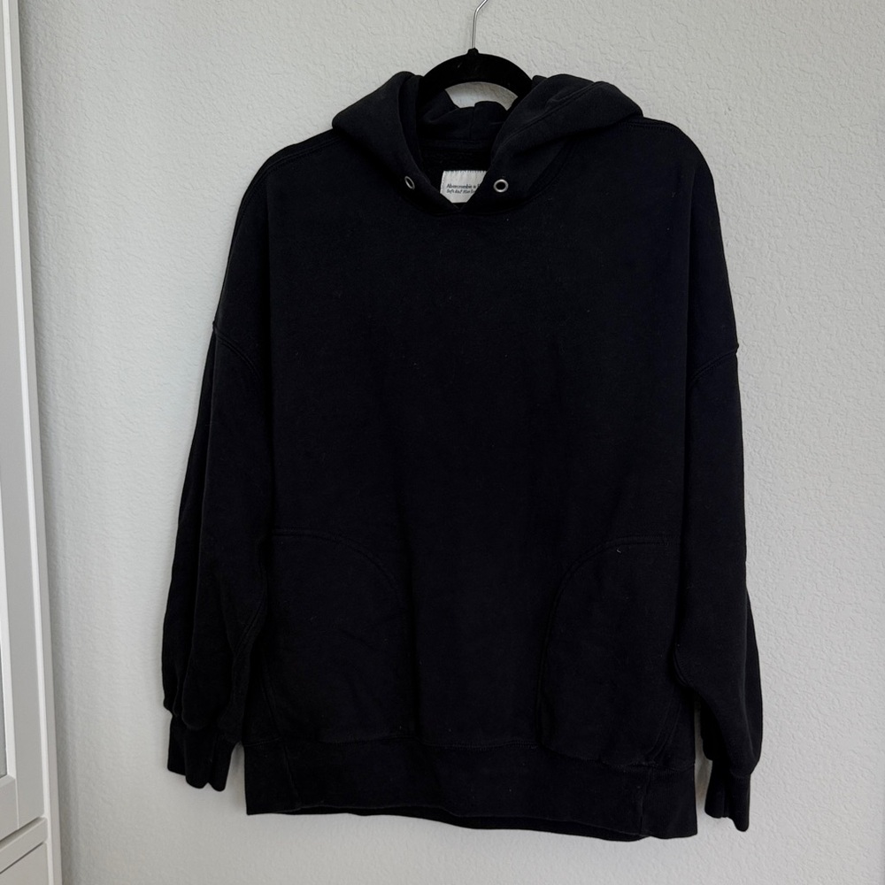 Abercrombie & Fitch Soft A&F Max Essentials Black Hoodie Sweatshirt